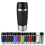 Emsa Travel Mug Classic | Thermo/Isolierbecher | Fassungsvermögen:360 ml | hält 4h heiß/ 8h kalt | 100% dicht | auslaufsicher | Quick-Press-Verschluss | 360°Trinköffnung | schwarz | 1 Stück (1er Pack)