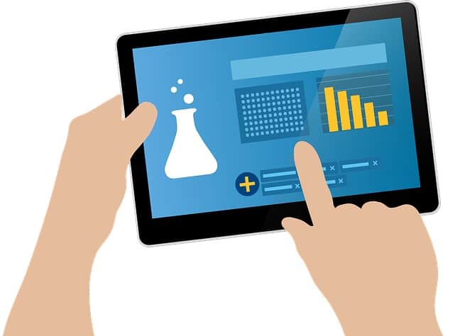 Vitaminmangel Test - Ergebnisse auf einem Tablet